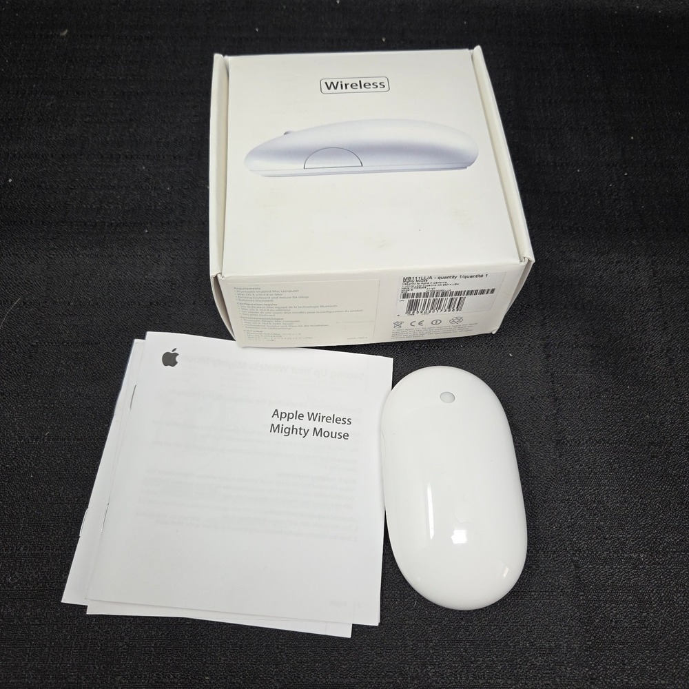 Apple Mighty Mouse A1197 (MB111LL/A) Wireless Bluetooth w/ Box & Manual